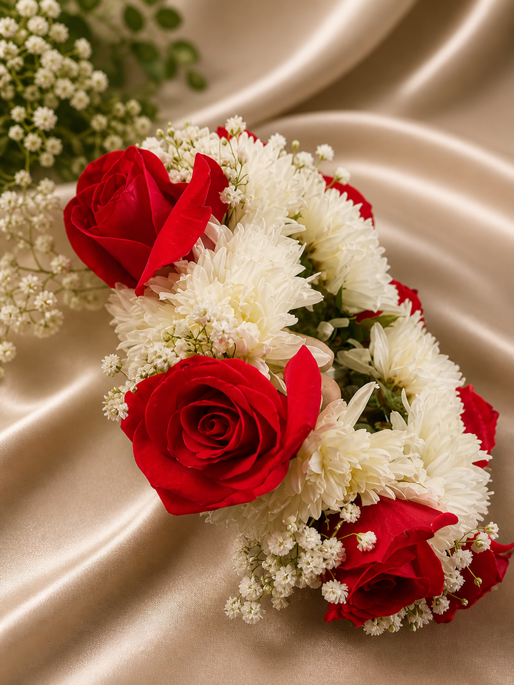 The Crimson & Cream Floral Gajray