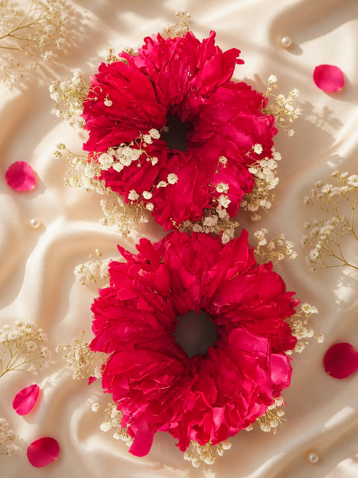 Crimson Bloom Silk Gajray