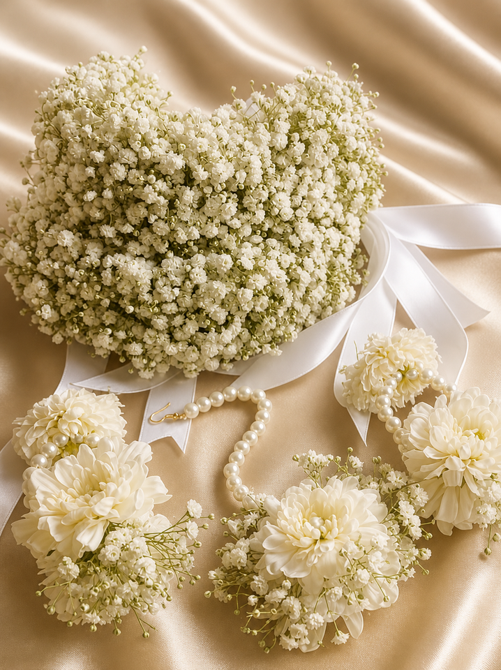 The "Pearlescent Cloud" Full Bridal Floral Set